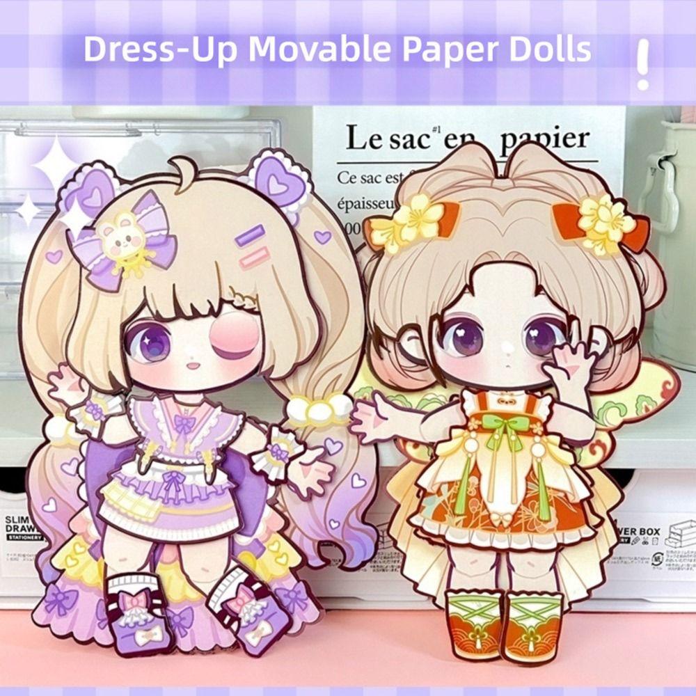 Cartoon DIY Change Clothes Toys Kit 3D Design 3D Dress Up Paper Dolls  Parent-child