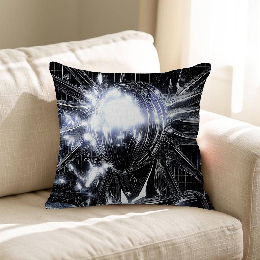 Silver Bizarre Trend Retro Art Cushion Cover Pillow Cover Decor Pillowcase Printed Cushion Case For Couch