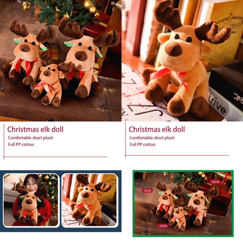 Adorable Christmas Elk Plush Toy Soft And Cuddly Deer Plushie Doll For Festive Decor