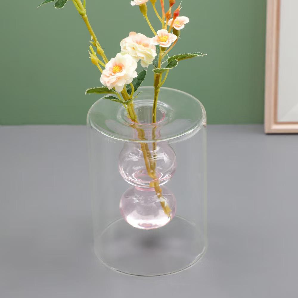 Minimalism Double-layer Flower Vase Creative Aromatherapy Diffuser Bottle Wedding Decor