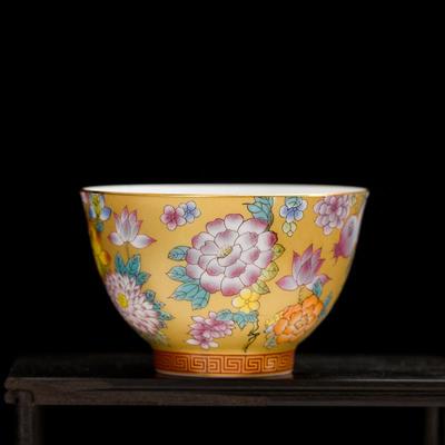 Enamel Colored Ceramic Tea Cup Master Cup Single Cup Large Tea Bowl Tea Cup Ceramic Kung Fu Tea Set Tea Cup