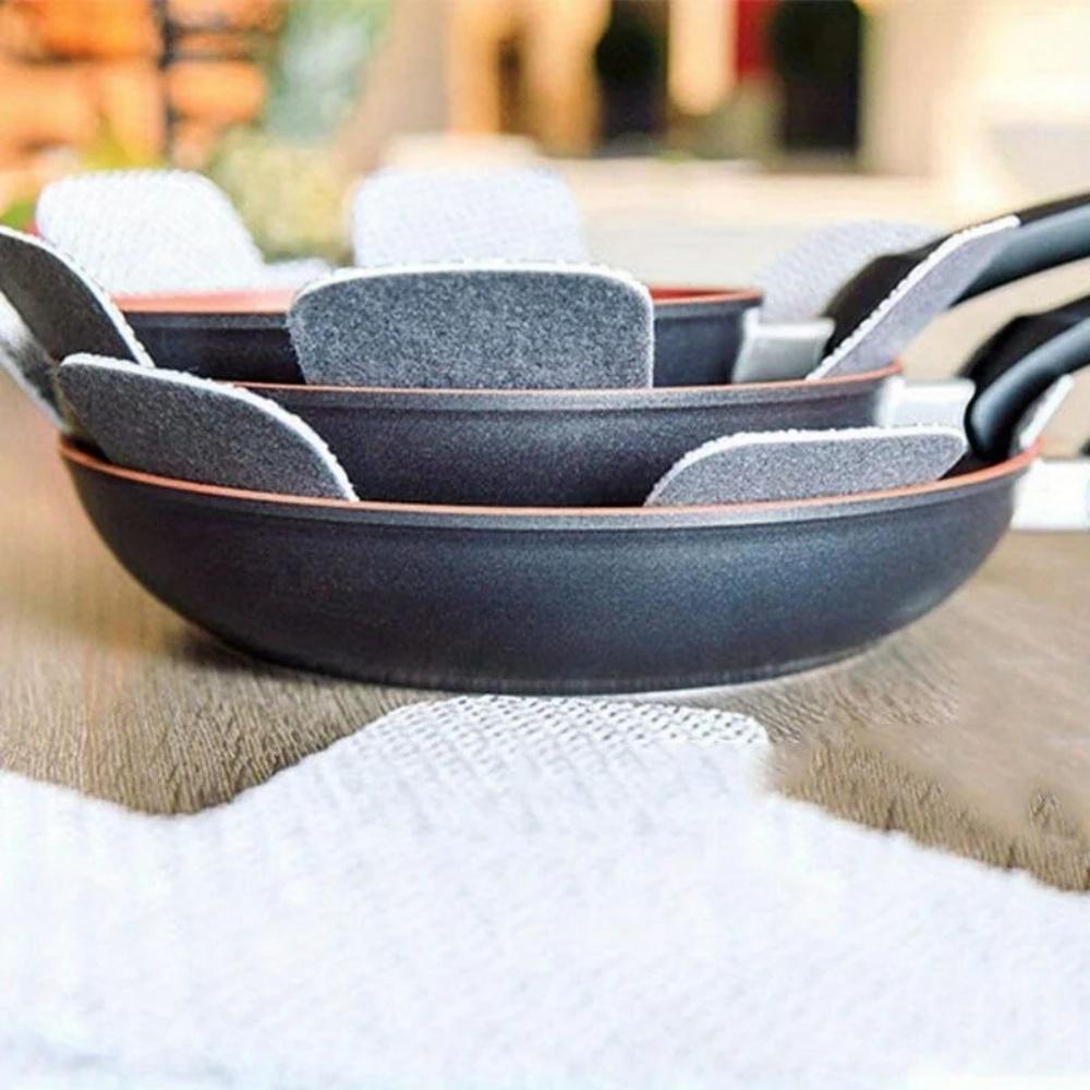 5pcs Pot Pan Felt Protectors Divider Pads Heat Resistant Prevent Scratching Separate Mat Surfaces for Cookware Kitchen Tool