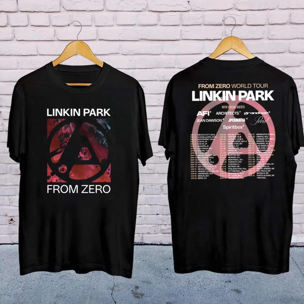 Li-nk Park From Zero World Tour Casual Retro Brand Retro T-Shirt Cotton T-Shirt Unisex Summer Short Sleeve Fashion Top