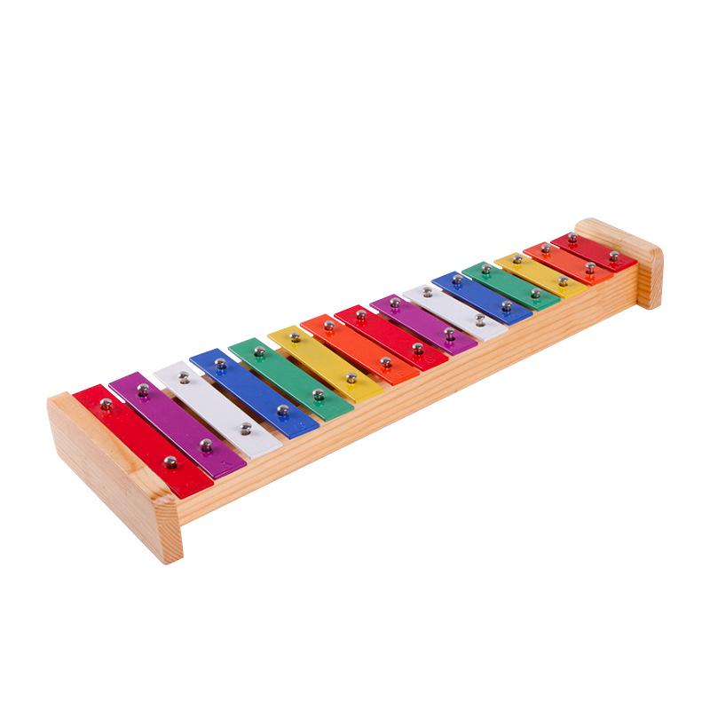 Glockenspiel de Alumínio Colorido de 15 Notas para Educação Infantil e Ensino Escolar