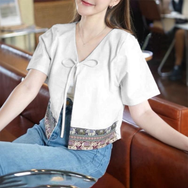 ZANZEA Womens Summer Casual V-Neck Short Sleeve Cardigan Blouse