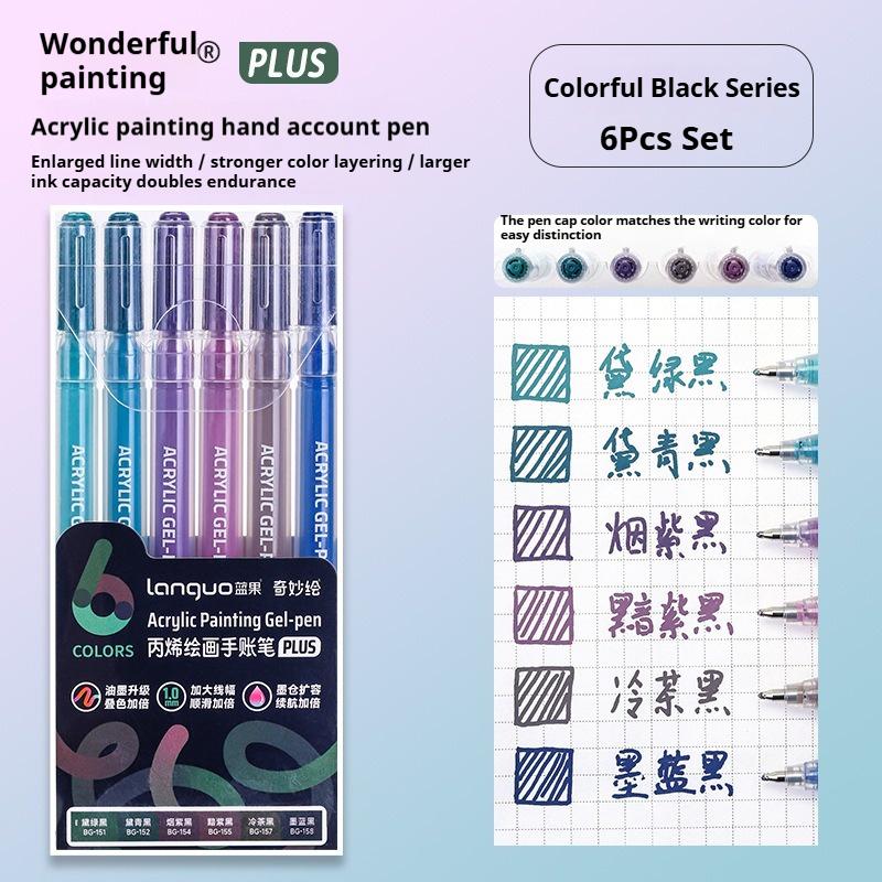 Languo 6/24/36/54/72/90 Colors Acrylic Painting Handbook Pens Multi-Color Gel Pen Student Neutral Pen Writing Marker Stationery