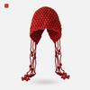 Autumn And Winter Warm Wool Hat Hand-Woven Hollow Bag Hat Women'S Ethnic Style Fringed Ear Protector Knitted Hat