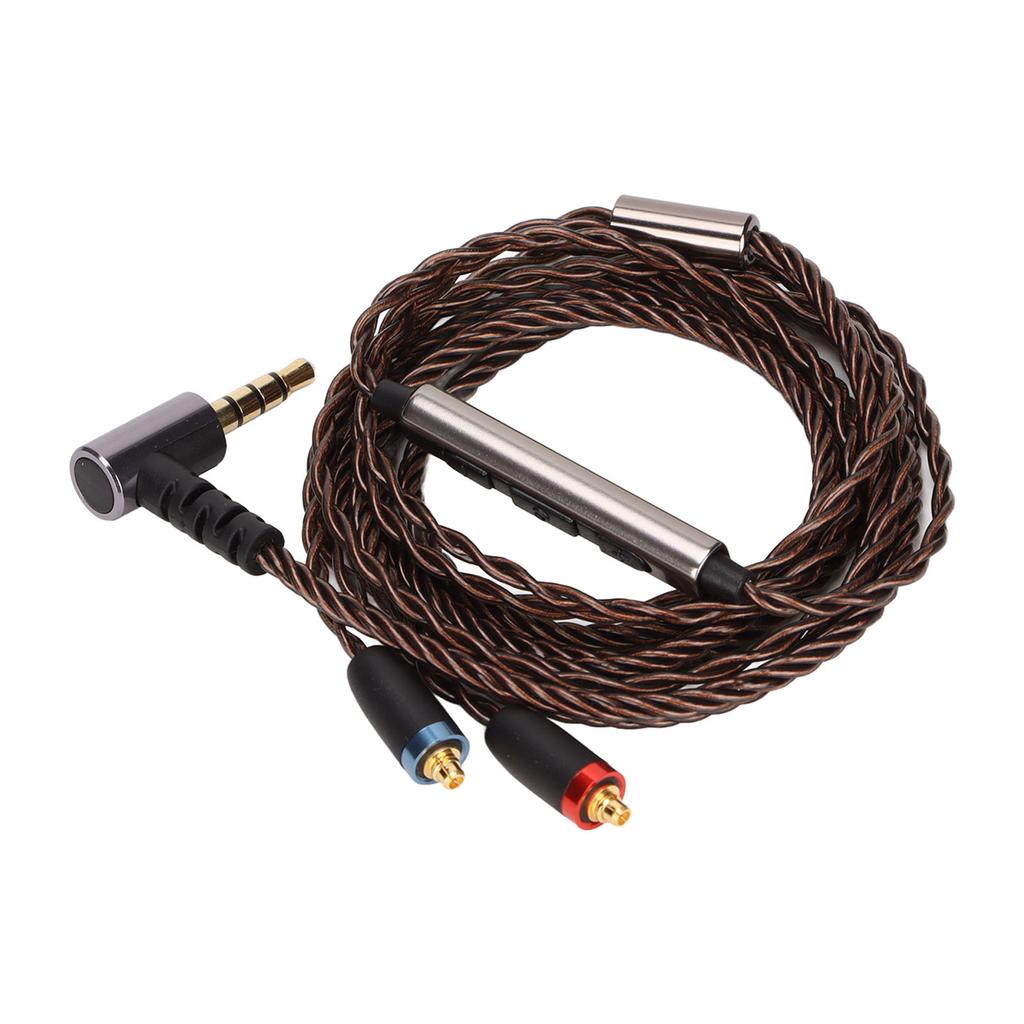 Headphone Cable Silver Plated Copper Wire High Resolution MMCX 3.5mm Headphone Cable with Volume Microphone Control