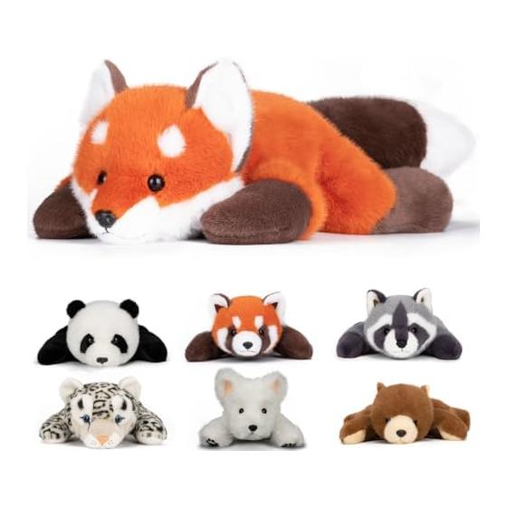 Homehalo Fox Plush Body Pillow, Small, Cute, Fluffy, Weighted, Soothing Body Pillow, Comfortable, Fluffy, Sleeping Pillow, Funny, Birthday Gift,