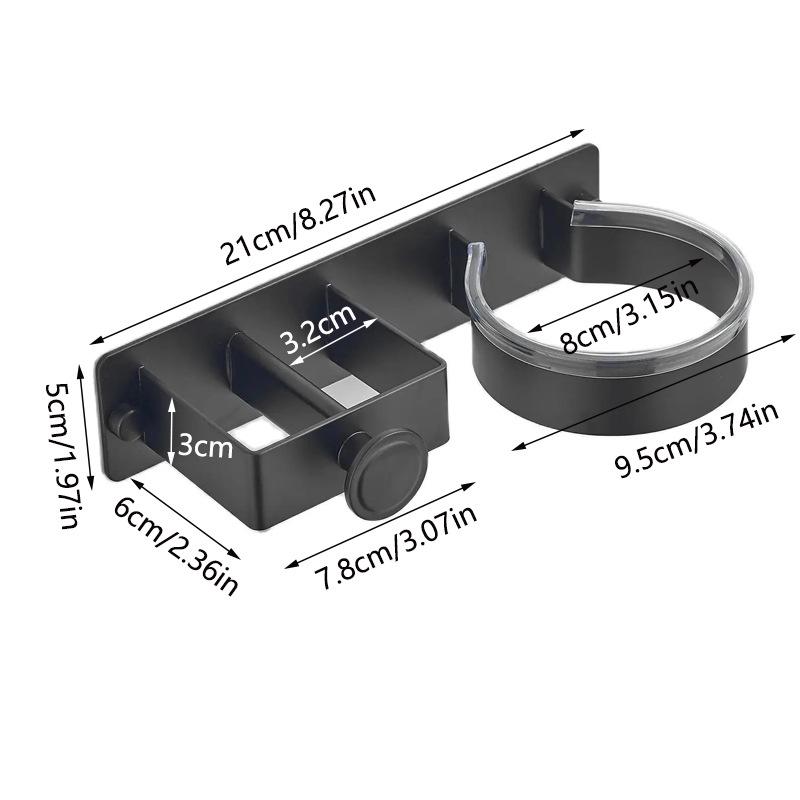 Wandmontiertes, bohrfreies Aufbewahrungsregal für Haartrockner und Stylingwerkzeuge