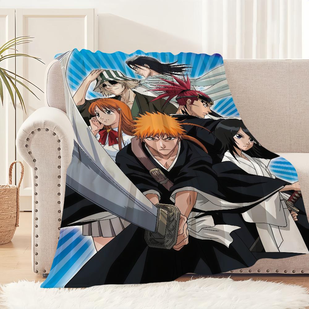 Hot-blood Manga Anime B-bleach Blanket Flannel Warm Comfort  Soft Plush Blanket for Sofa Living Room Office Bedroom Travel Gift
