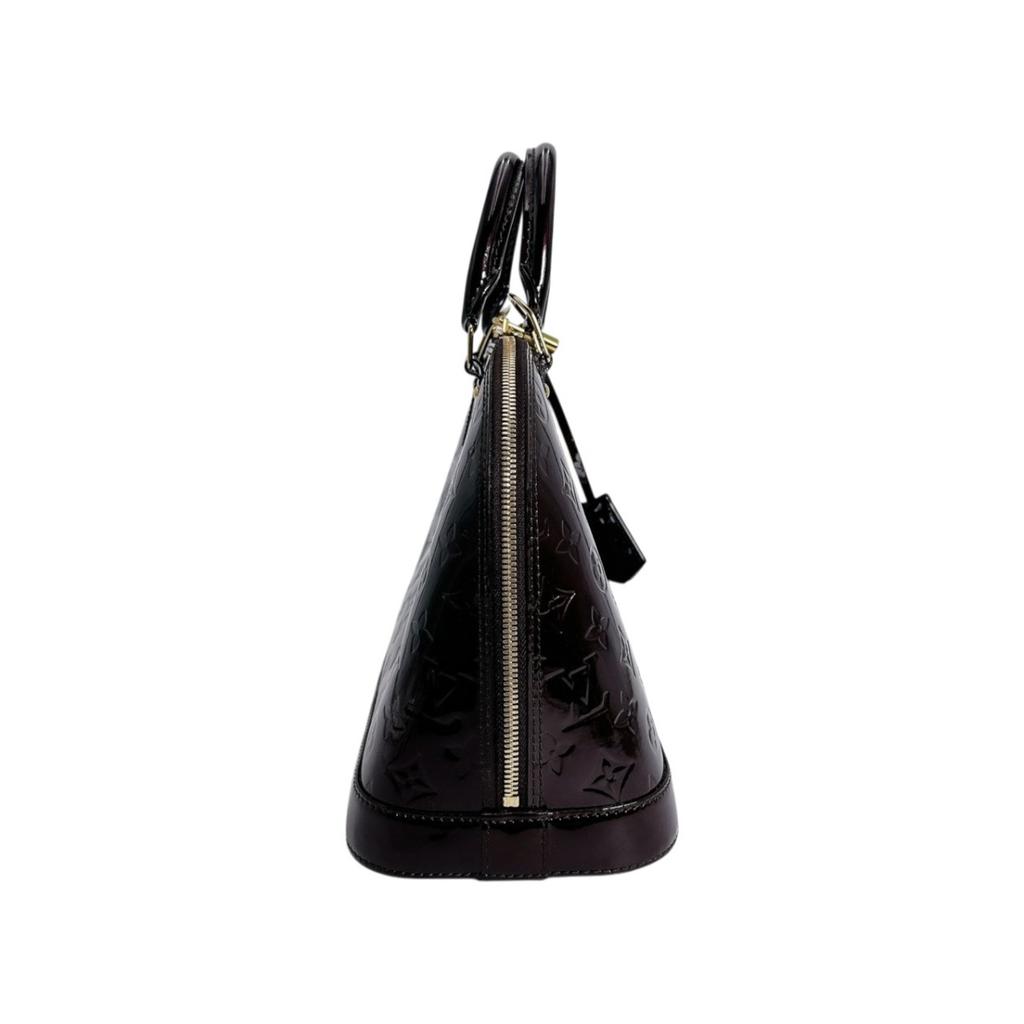 Louis Vuitton Vernis Alma PM El Çantası Monogram Vernis şarap kırmızısı Kadın M91611 Kullanılmış