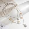 Multi Layered Pearl Shell Starfish Necklace for Women Elegant Lady Handmade Summer Vocation No Rusting Chain Necklaces Jewelry