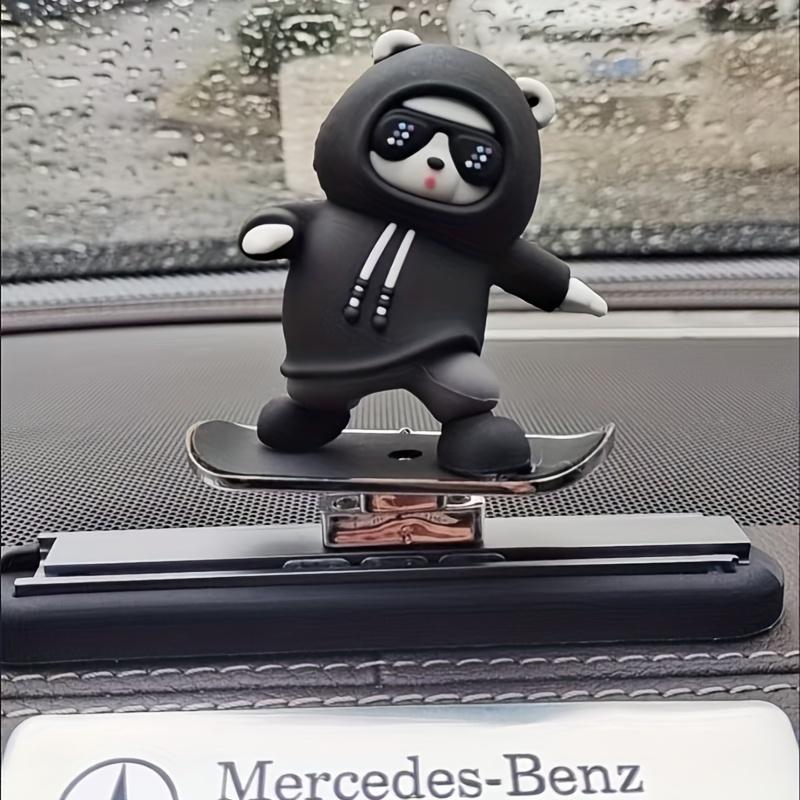 

Панда Скейтборд Украшение приборной панели автомобиля ПВХ Фигурка Украшение интерьера автомобиля чёрный