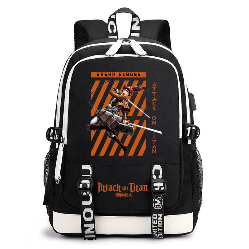 Attack on Titan Anime Print Student Backpack Casual Daypack for Boys Girls School Bag Lightweight Durable