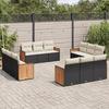 VidaXL Garden Lounge Set with Cushions 12 Pcs, Patio Sofas, Patio Furniture Set, Outdoor Furniture, Black 3227512