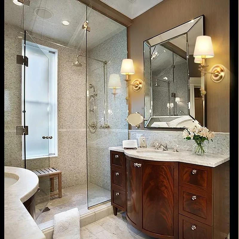 Simple LED Fabric Lampshade E14 Retro Wall Lamp Bedroom Bedside Lamp Home Living Room Corridor Balcony Hotel Decoration Lighting