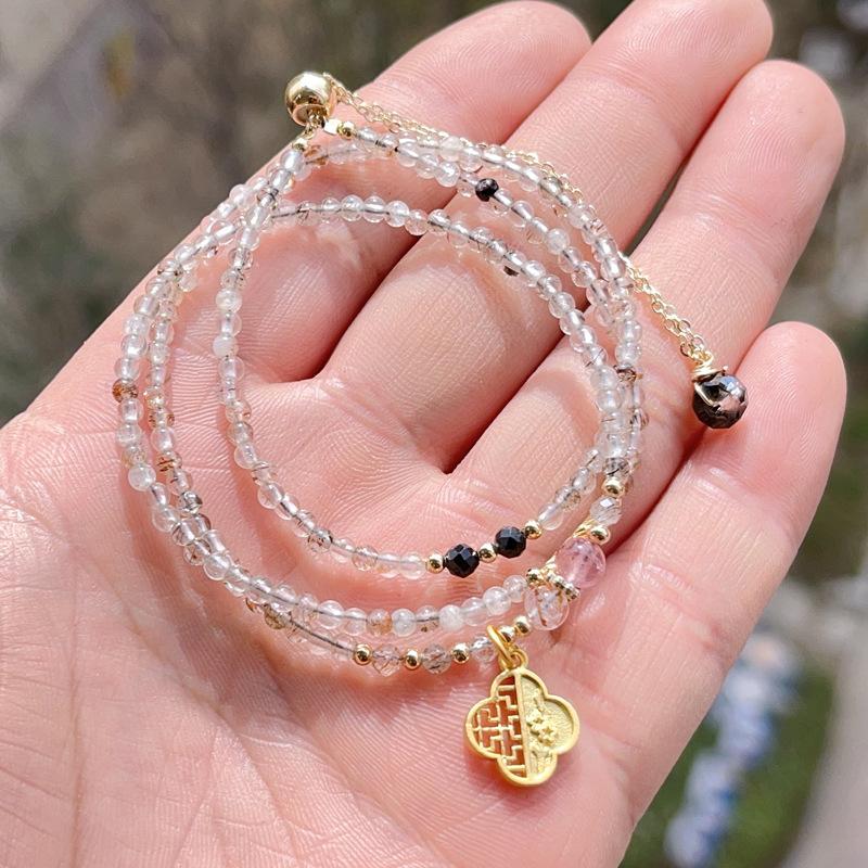 Black gold super, three-circle bracelet women s fashionable small, fresh and simple multi-circle bracelet.