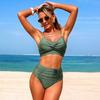 New Split-Style Bikini Swimsuit — Women's Sexy High-Waisted Athletic Swimwear 0801