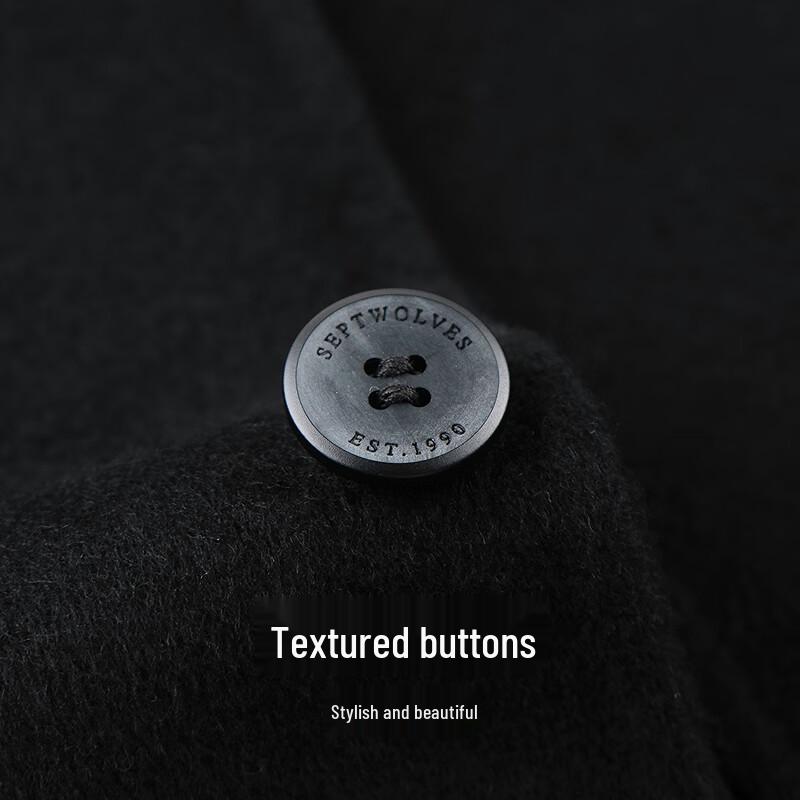 SEPTWOLVES Men's Knitted Wool Blend Overcoat