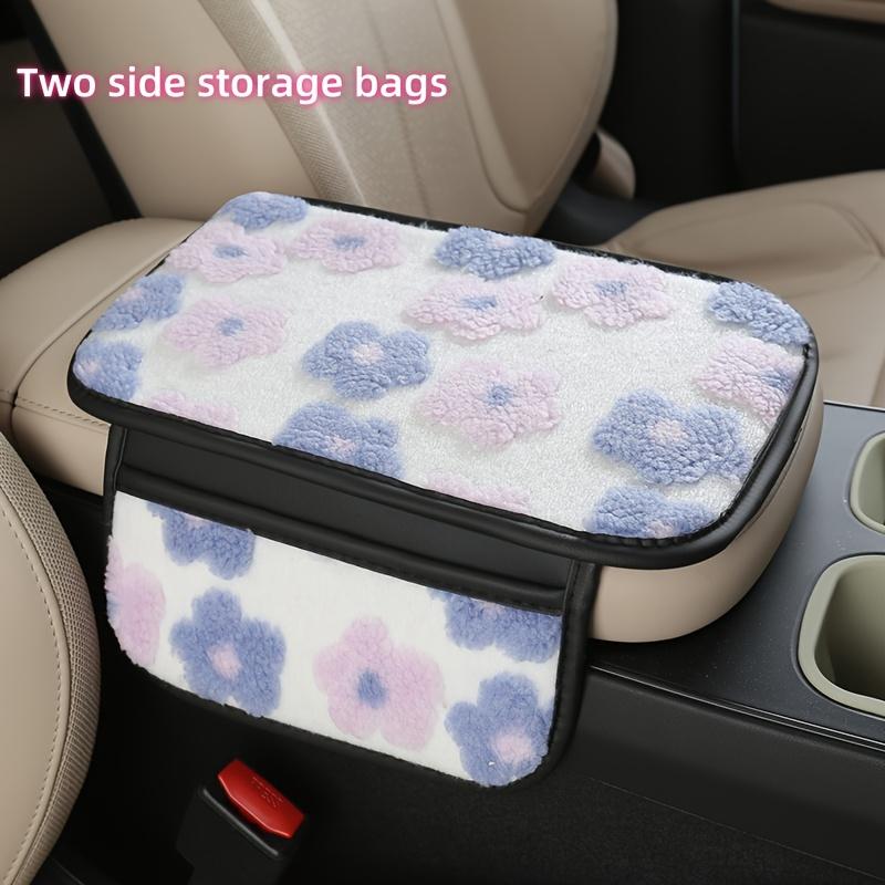 Cute Warm Plush Car Armrest Box Cover - Center Console Arm Cushion Automobile Interior Decoration Pads