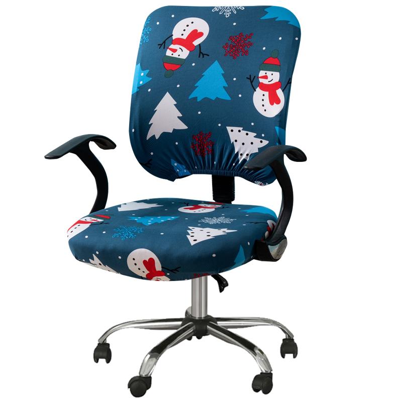 2pcs/set Split Office Chair Cover Stretch Lift Computer Armchair Slipcover Rotating Stool Seat Protector Removable
