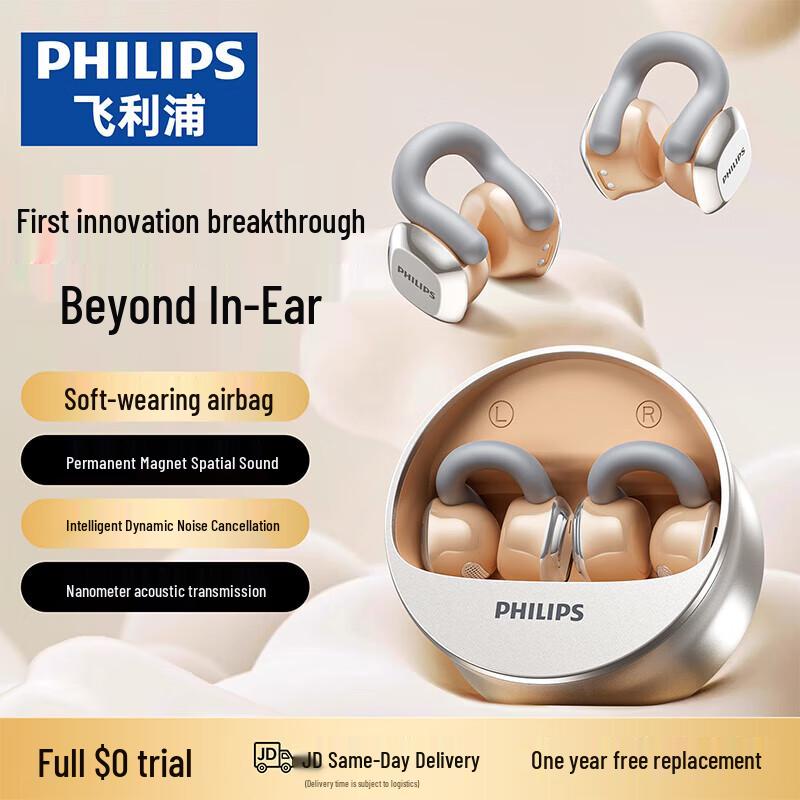 

Philips TAQ4220 Open-Ear Clip True Wireless Bluetooth Headphones