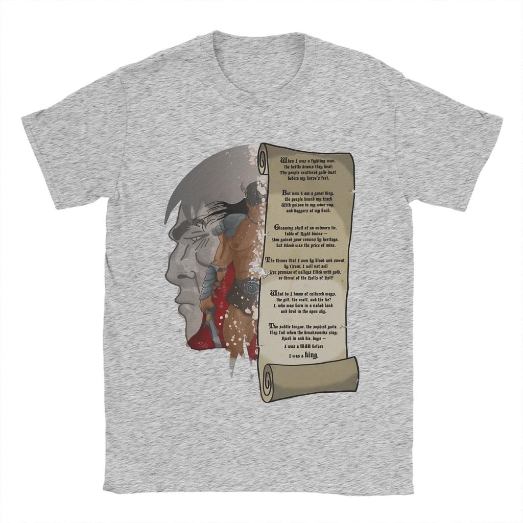 Conan Der Barbar T-Shirts für Unisex Baumwolle Kreatives T-Shirt Rundhals T-Shirts Kurzarm Kleidung Große Größen