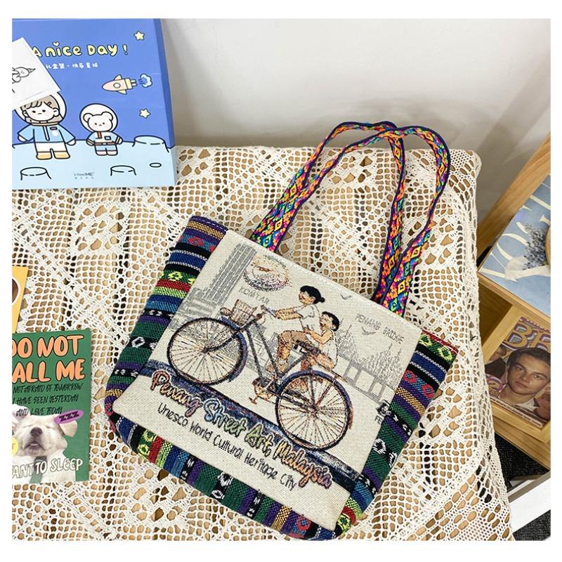 Handbag women's new retro embroidery large-capacity cloth bag Chaoqin shoulder crossbody