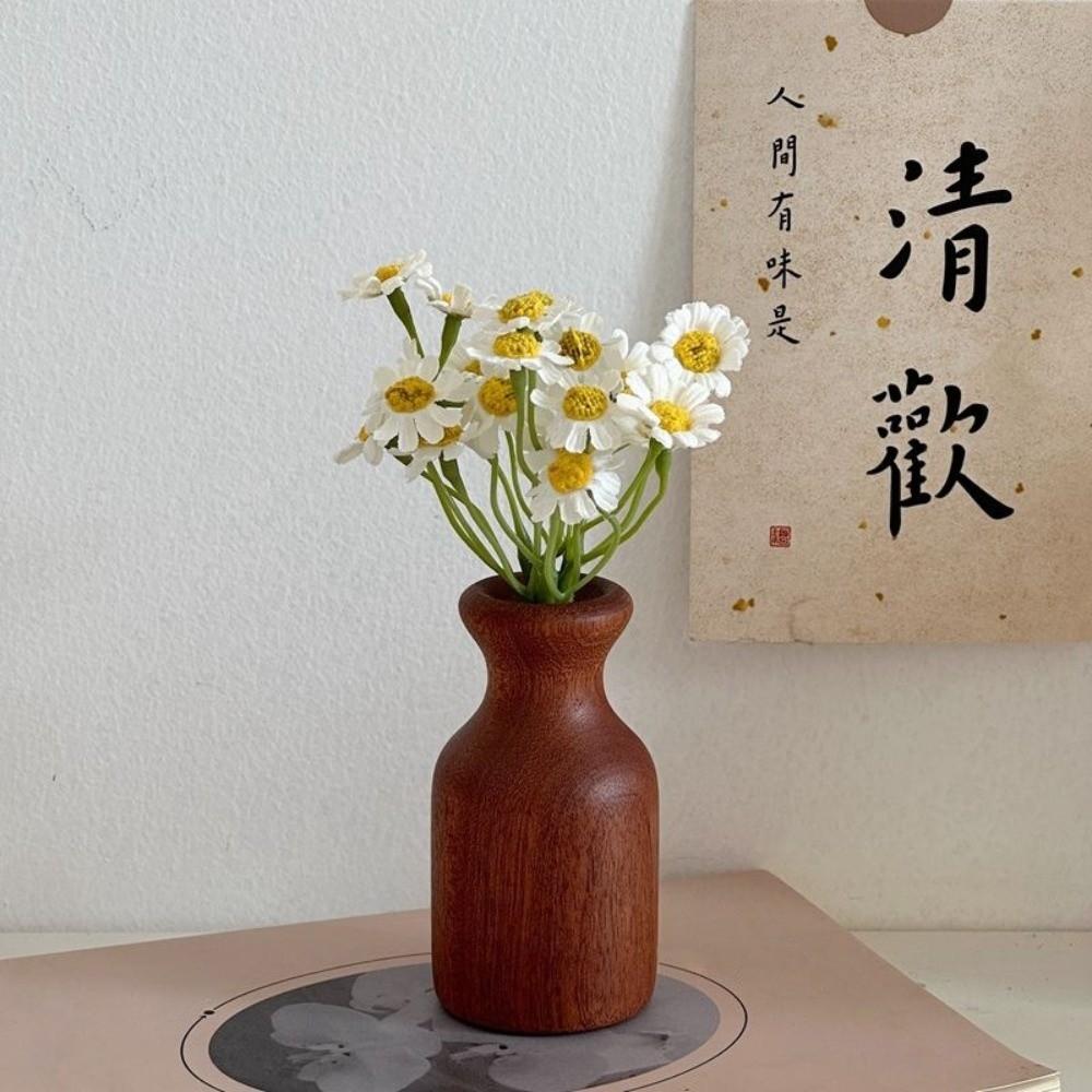 Minimalism Flowerpot Floral Arrangement Tabletop Decor Simple Wooden Vase  Office Desk