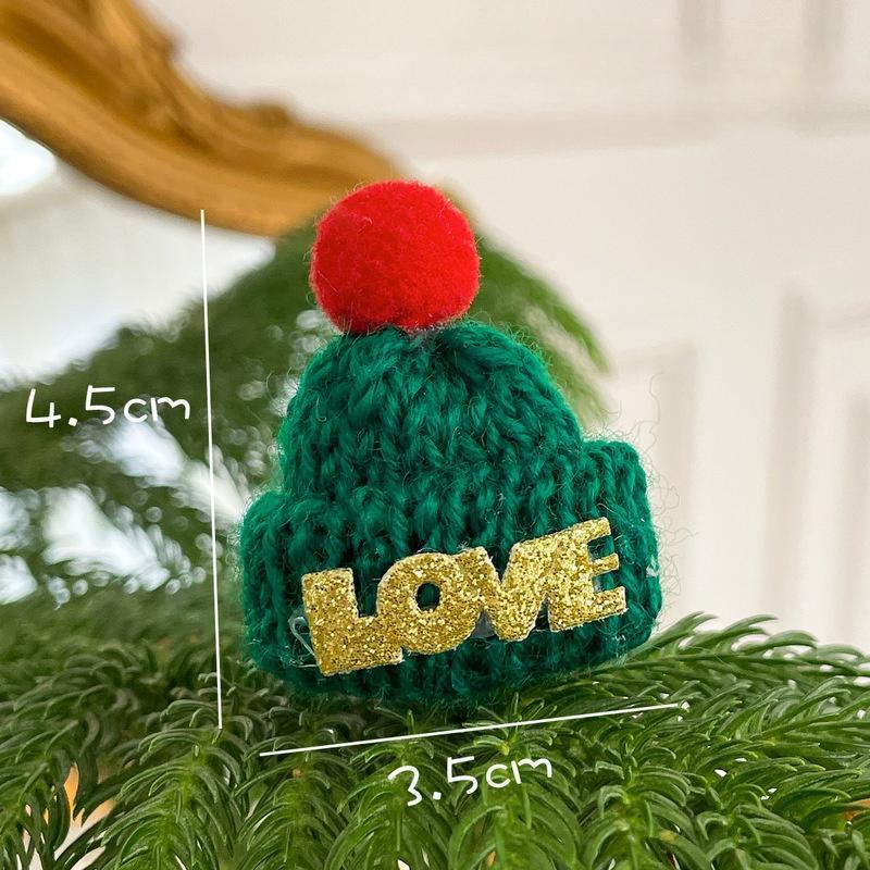 

1 шт. Рождественская шапка, вязаная шерстяная шапка, милый мини-набор для пальцев, украшения для рождественской елки зелёный