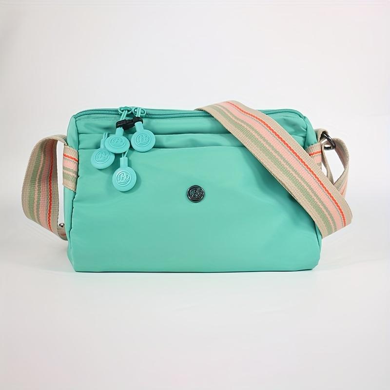 

Женская повседневная сумка-мессенджер из нейлона, водонепроницаемая, с регулируемым ремешком, однотонная, с несколькими карманами, застежка-молния, подкладка из полиэстера