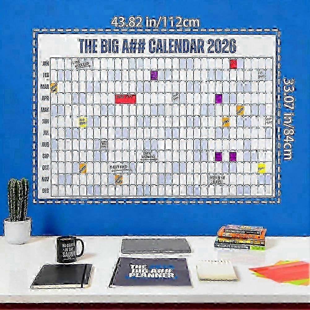 Der Big A## Kalender 2026 - Überformatiger Wandkalender mit Stift & Stickern, 2026 Monatsplaner für Home Office, 33x43 Zoll