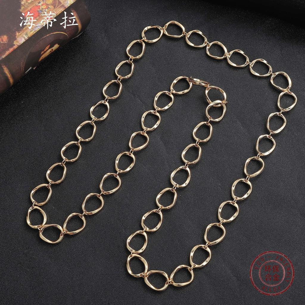 New irregular ring long necklace, personalized fashion women's winter simple ring sweater chain