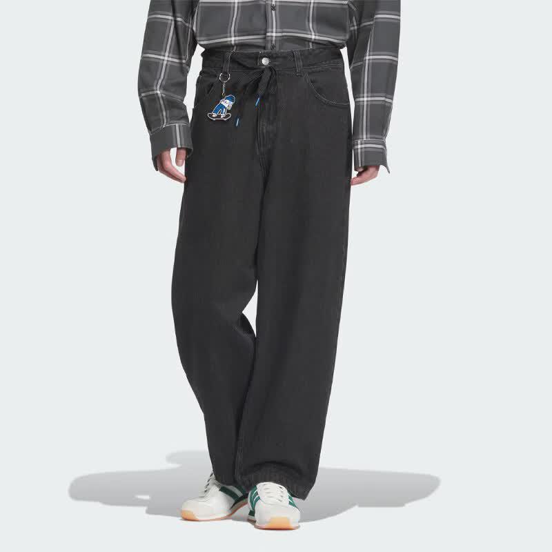 Adidas SKT ДЕНИМОВЫЕ БРЮКИ Хлопковые Джинсовые Спортивные Брюки JV6944 29 чёрный