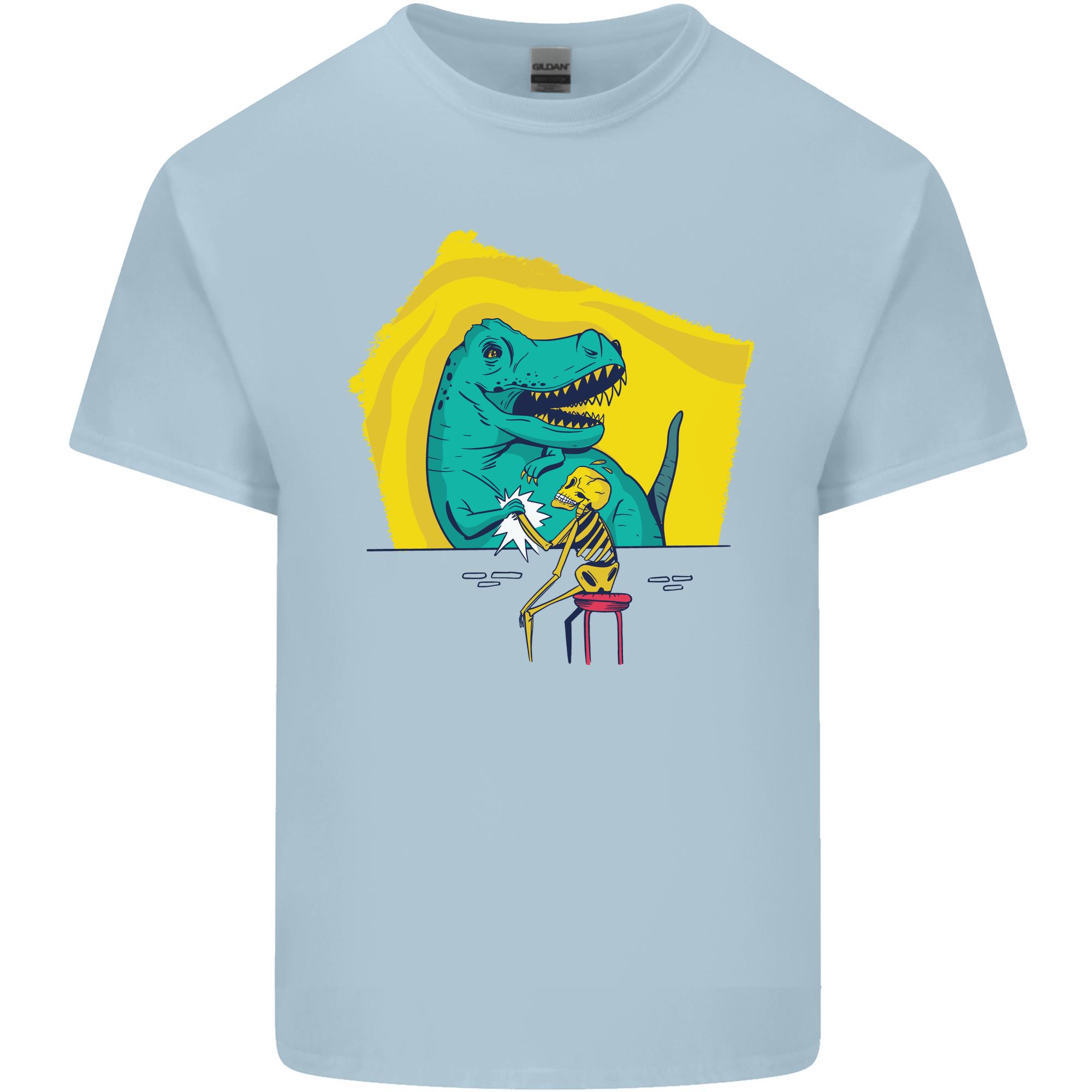 TRex Wrestling a Skeleton Dinosaurs Skull Unisexs Light Cotton TShirt S