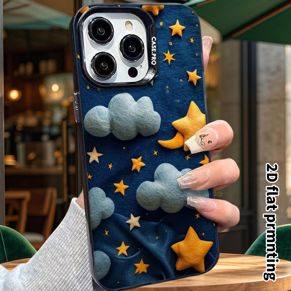 Phone Case: 2D Flat, Suitable for iPhone 18, 17, 16, 15, 14, 13, 12Pro Protective Case, Starry Sky Fabric, Perfect Christmas and Halloween Holiday Gif