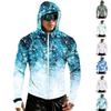 Men's Casual Raglan Sleeve Hoodie Long Sleeve Sun Protection Jacket Lightweight Breathable Outdoor Sports Windbreaker with Full Zip and Thumb Holes