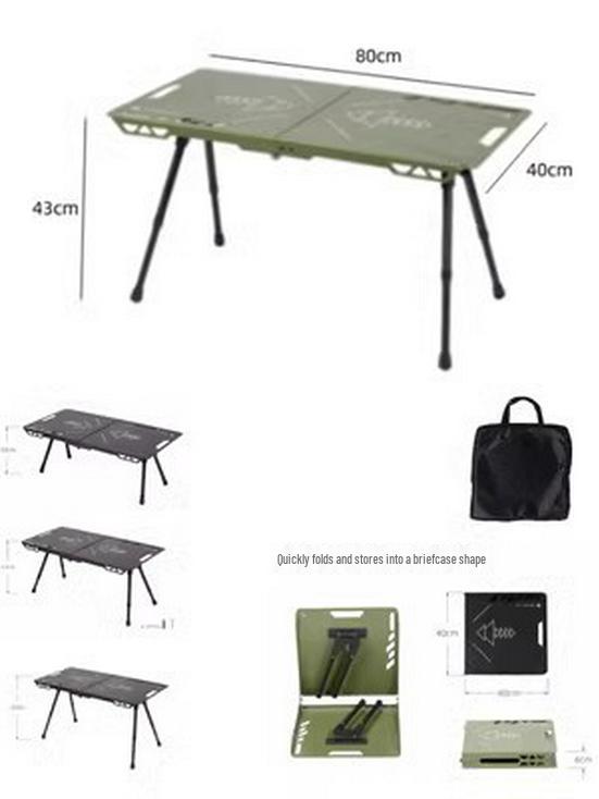 Black Folding Portable Tactical Outdoor Camping Table - Lightweight & Multifunctional for Picnic & More