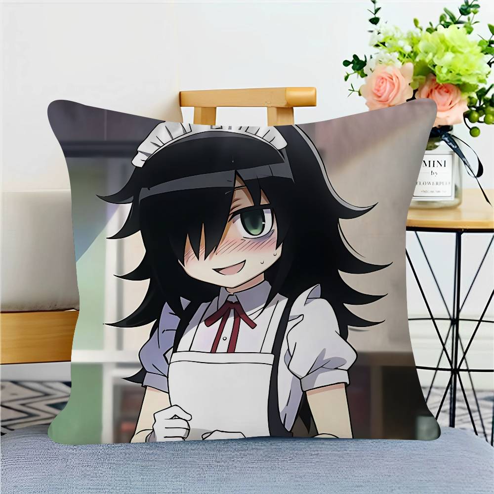 Anime T-Tomoko-Kuroki Decorative Room Aesthetics Pillow Case Home Decor Bedroom Sofa Bed Couch Pillow Cover 45x45