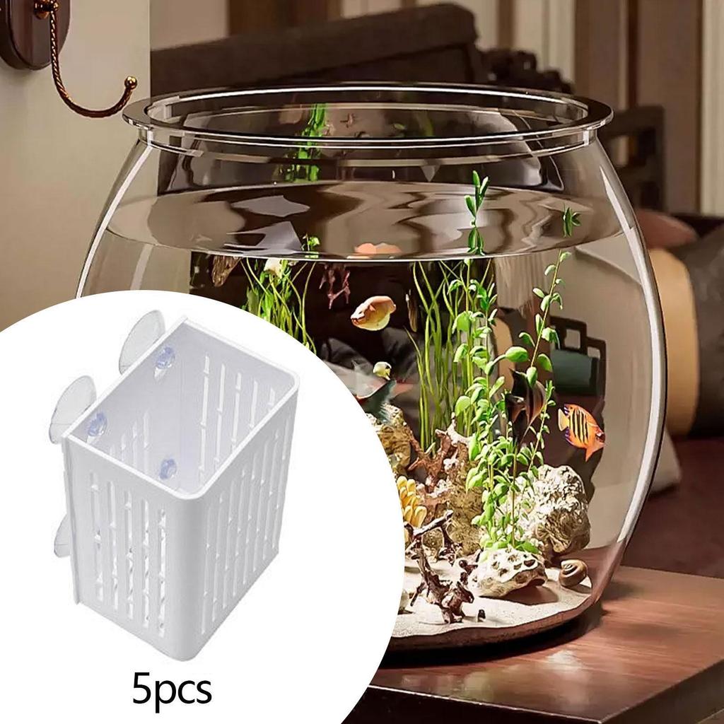 5Pcs Aquarium Plant Holder Aquatic Mesh Net Pots Cups Suction Cup for Landscape