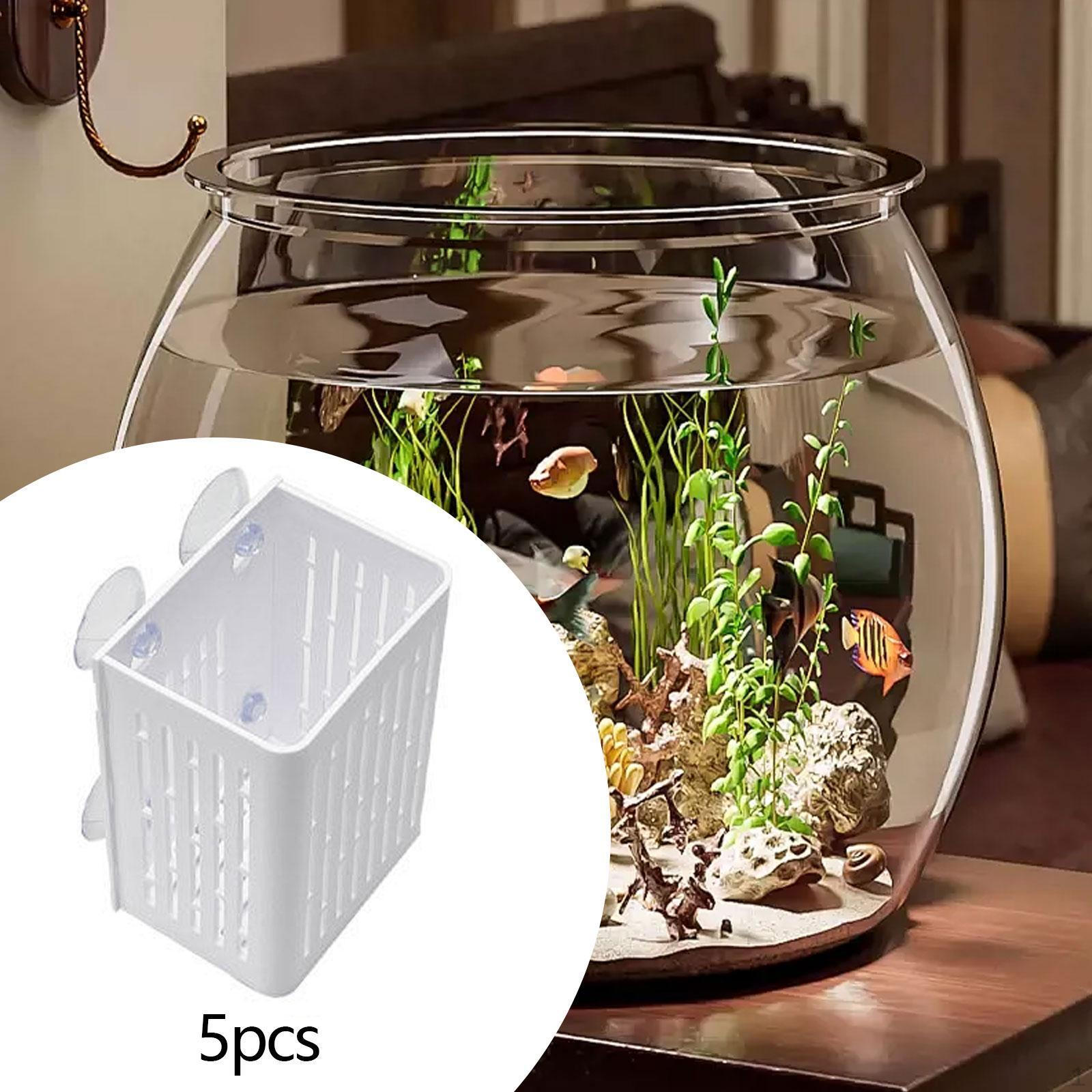 

5Pcs Aquarium Plant Holder Aquatic Mesh Net Pots Cups Suction Cup for Landscape білий