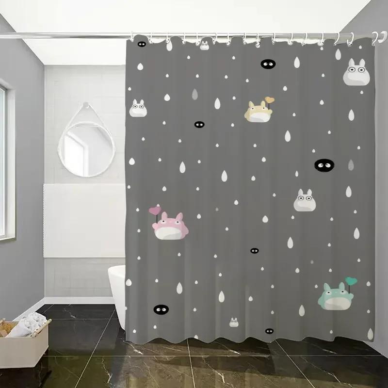 Mein Nachbar Totoro Dinge für das Badezimmer Vorhang Badezimmer Duschvorhänge für Häuser Räume Faltbare Trennwand Zubehör Ba@0