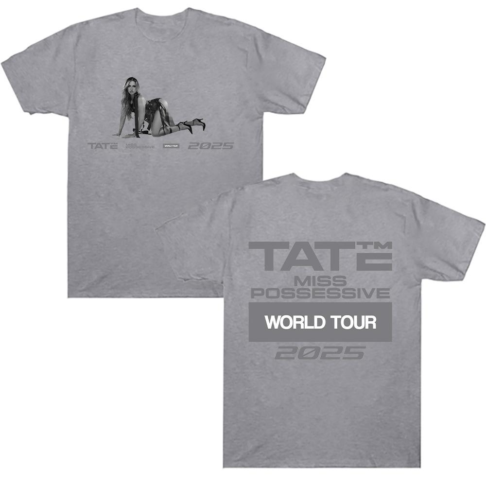 Tate McRae Miss Possessive 2025 World Tour Tee Men Women Clothes Cotton Short Sleeve T-shirts Summer T Shirt Y2K Tops Fans Gift