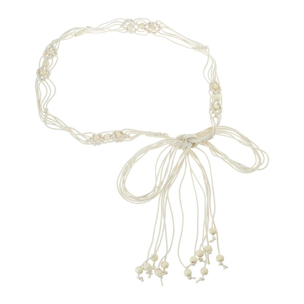 Handwoven Body Chain Feature Wooden Beads Bohemian Waist Chain for Women Ethnic Style Fringe Decoration Multipurpose