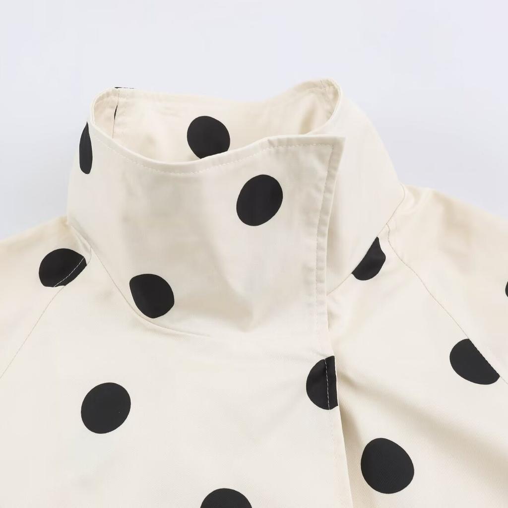 2026 Summer New Arrival: European and American Cross-border Women's Street Fashion Polka Dot Pilot Jacket W021 83089