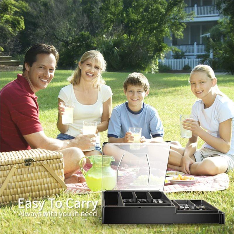 Silverware Tray Double-Layer With Lid, For Utensil Drawer Organizer, Cutlery Storage Holder With Cover