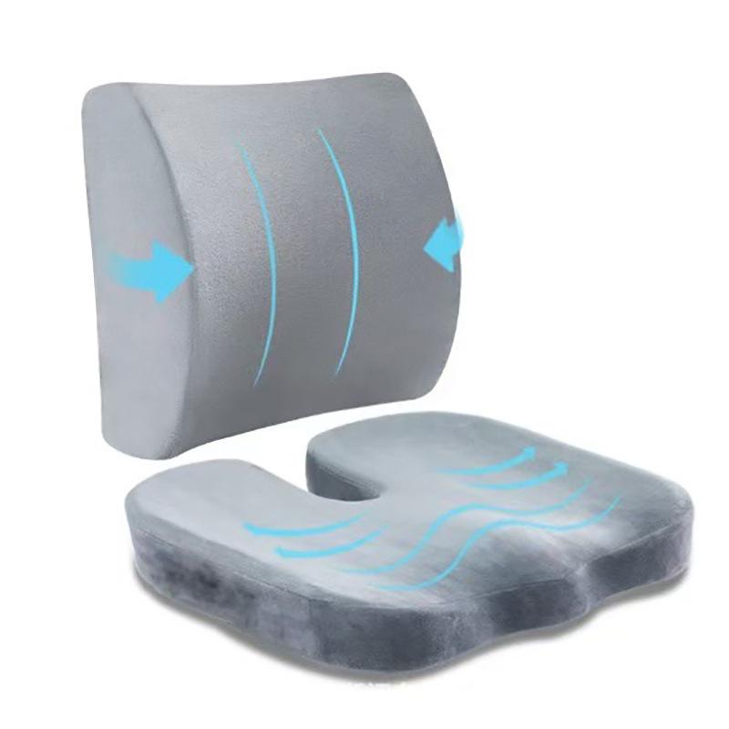 Dual-Season Memory Foam Chair Cushion for Long Sitting