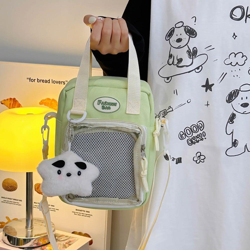 Y2K Japanese Style Back School Shoulder Bag Clear Pocket Kawaii Itabag  for Teenage Girls