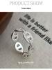 Cuiyan S925 Silver Korean Style Pig Nose Open Finger Ring for Women